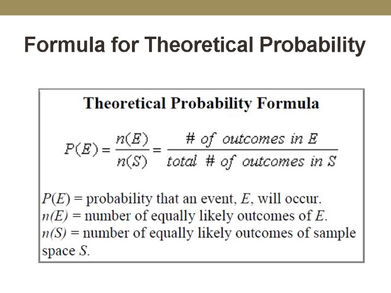 Formula for Theoretical Probability